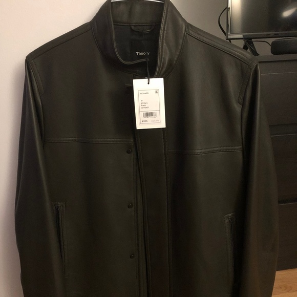 Theory Leather Jacket (Size M)